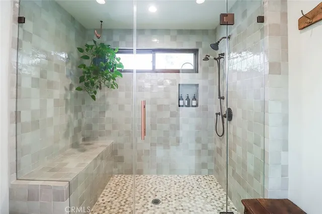 a bathroom with a shower