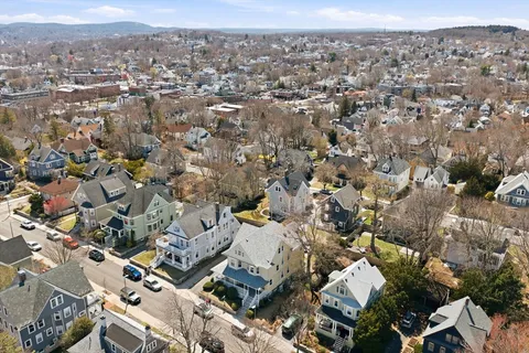 an aerial view of multiple house