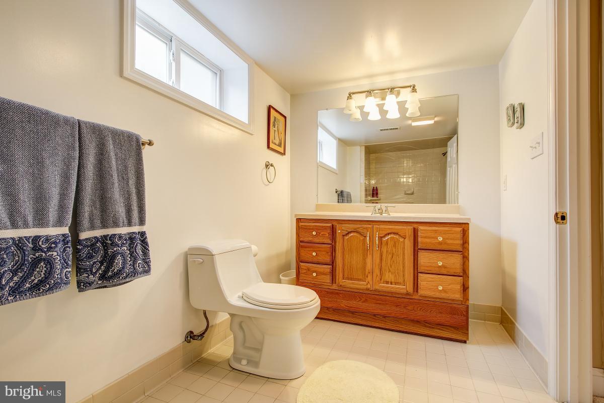 9920 Rogart Road Silver Spring, MD 20901 - Photo 22 of 28 a spacious bathroom with a toilet sink mirror and shower