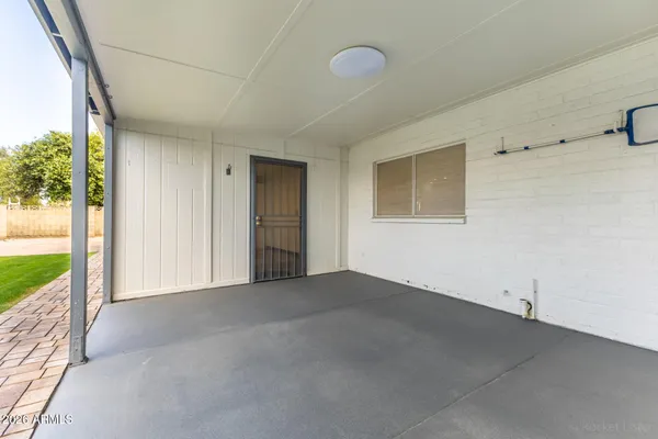 an empty room with windows