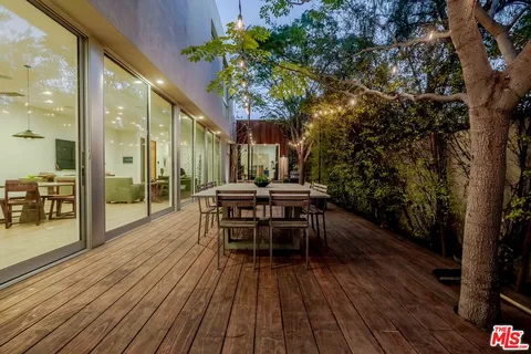 an outdoor view with a sitting space