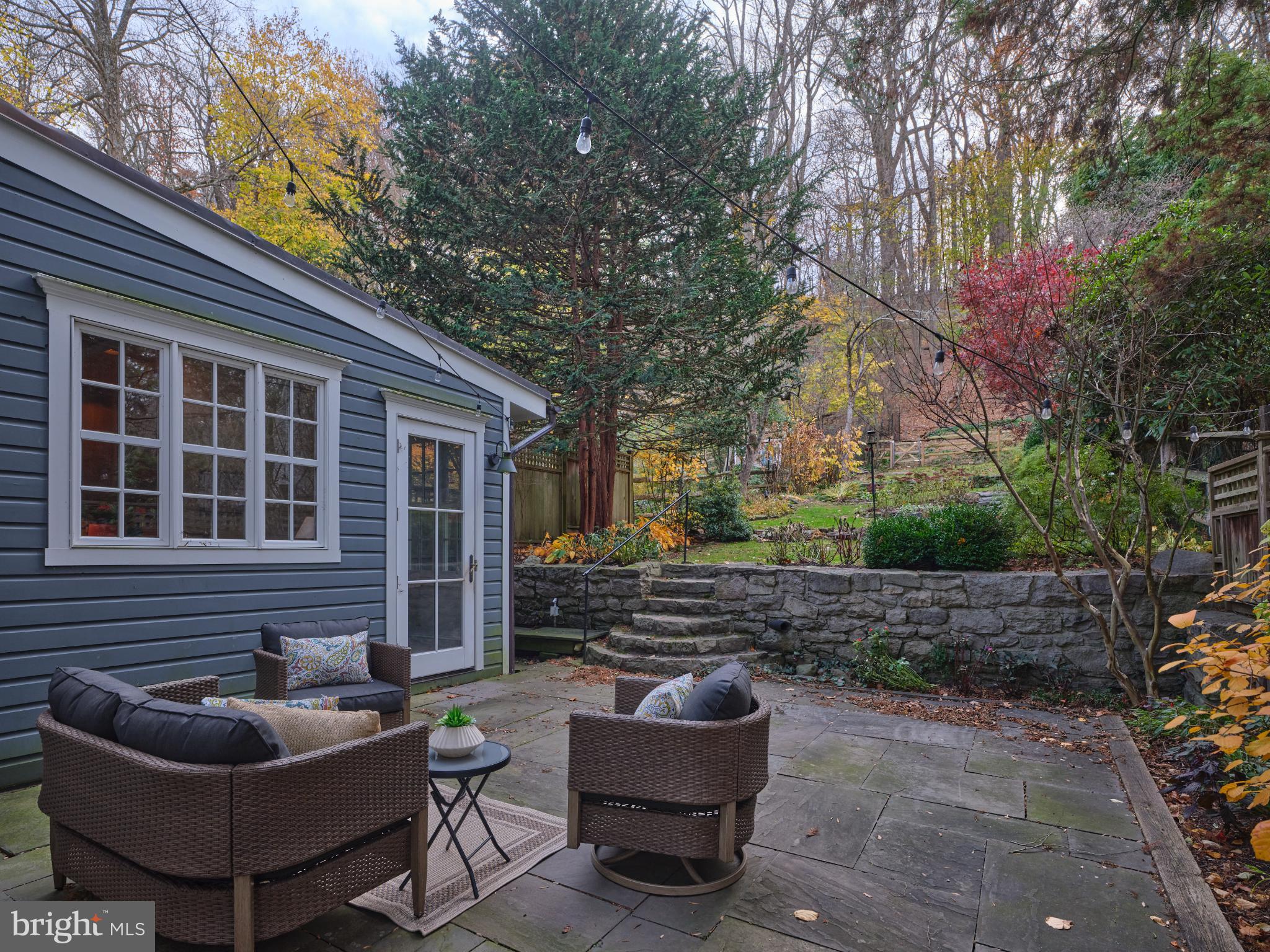3697 River Road Lumberville, PA 18933 - Photo 22 of 26 Charming patio with lush garden views.