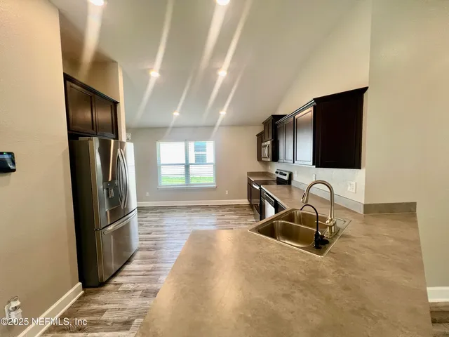 a bathroom with a bathtub