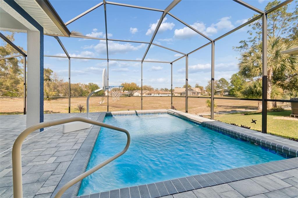 11017 Audie Brook Drive Spring Hill, FL 34608 - Photo 52 of 67 a view of a swimming pool with a lounge chair