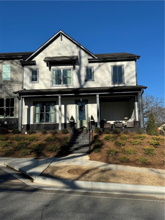 a front view of a house