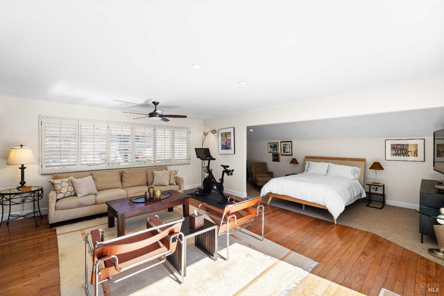 26 Mooring Road San Rafael, CA 94901 - Photo 58 of 60 The property includes a spacious detached guest house/ADU over the garaged that is shared between the two condos and used for guests. Includes a kitchenette and full bath.