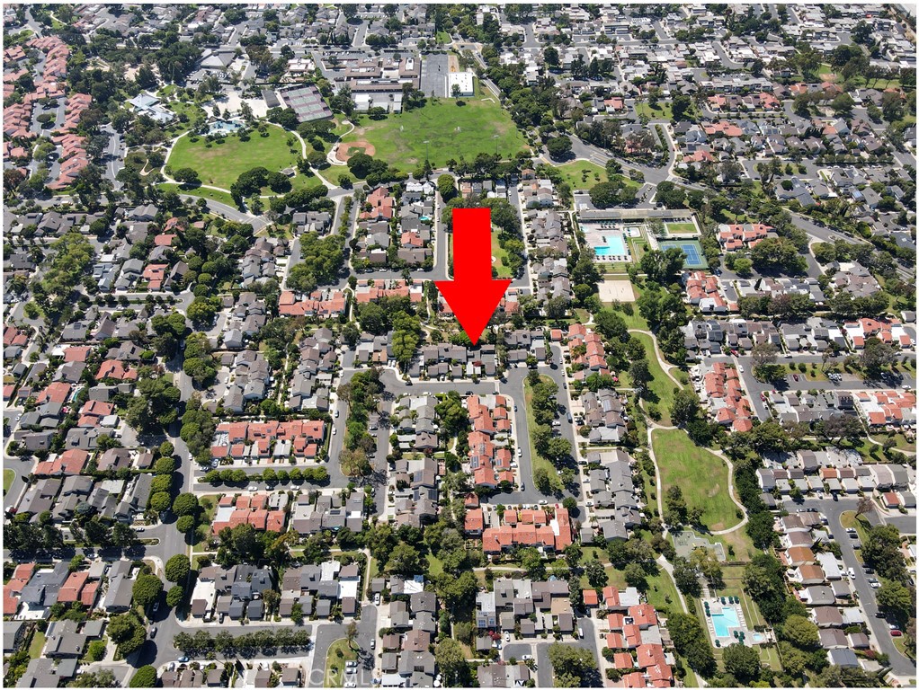 55 Oak Tree Lane Irvine, CA 92612 - Photo 23 of 27 an aerial view of residential houses with outdoor space and covered by trees