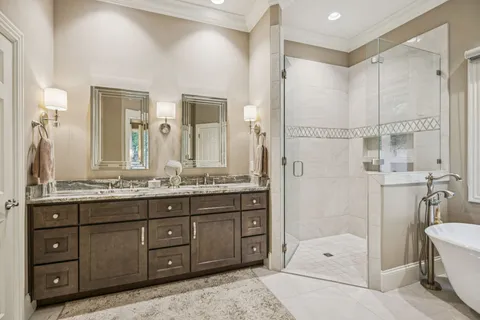 a living room with furniture and a lamp