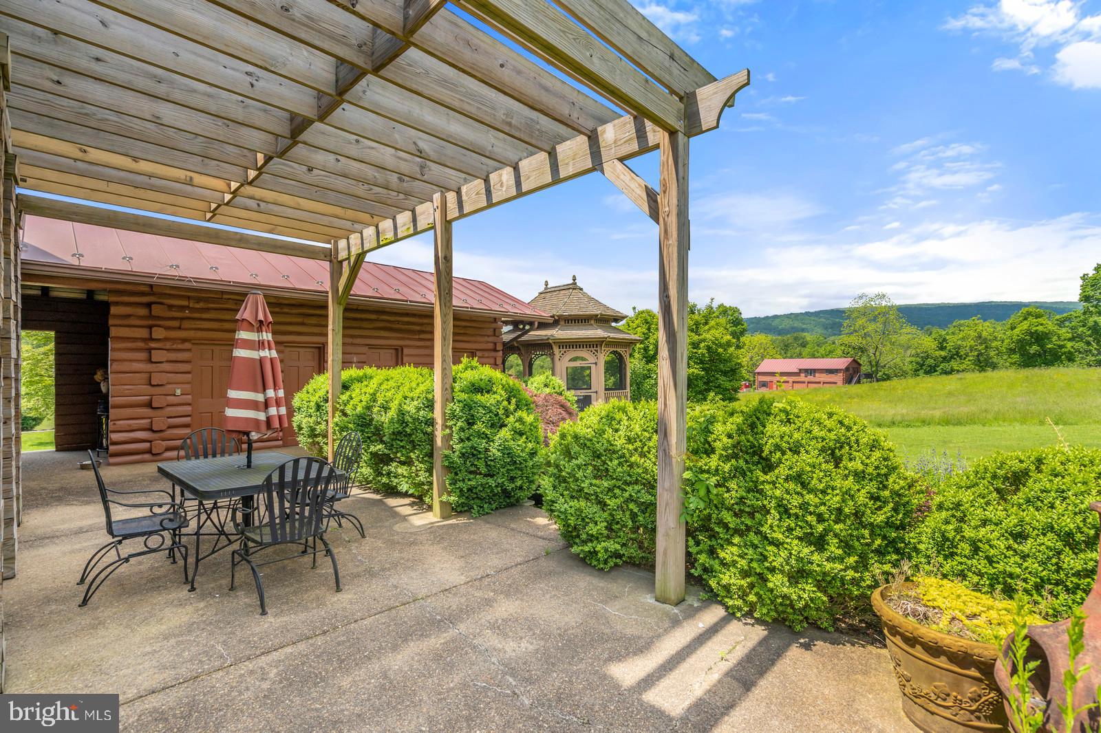 14249 Hume Road Hume, VA 22639 - Photo 37 of 48 a view of a patio with table and chairs and potted plants