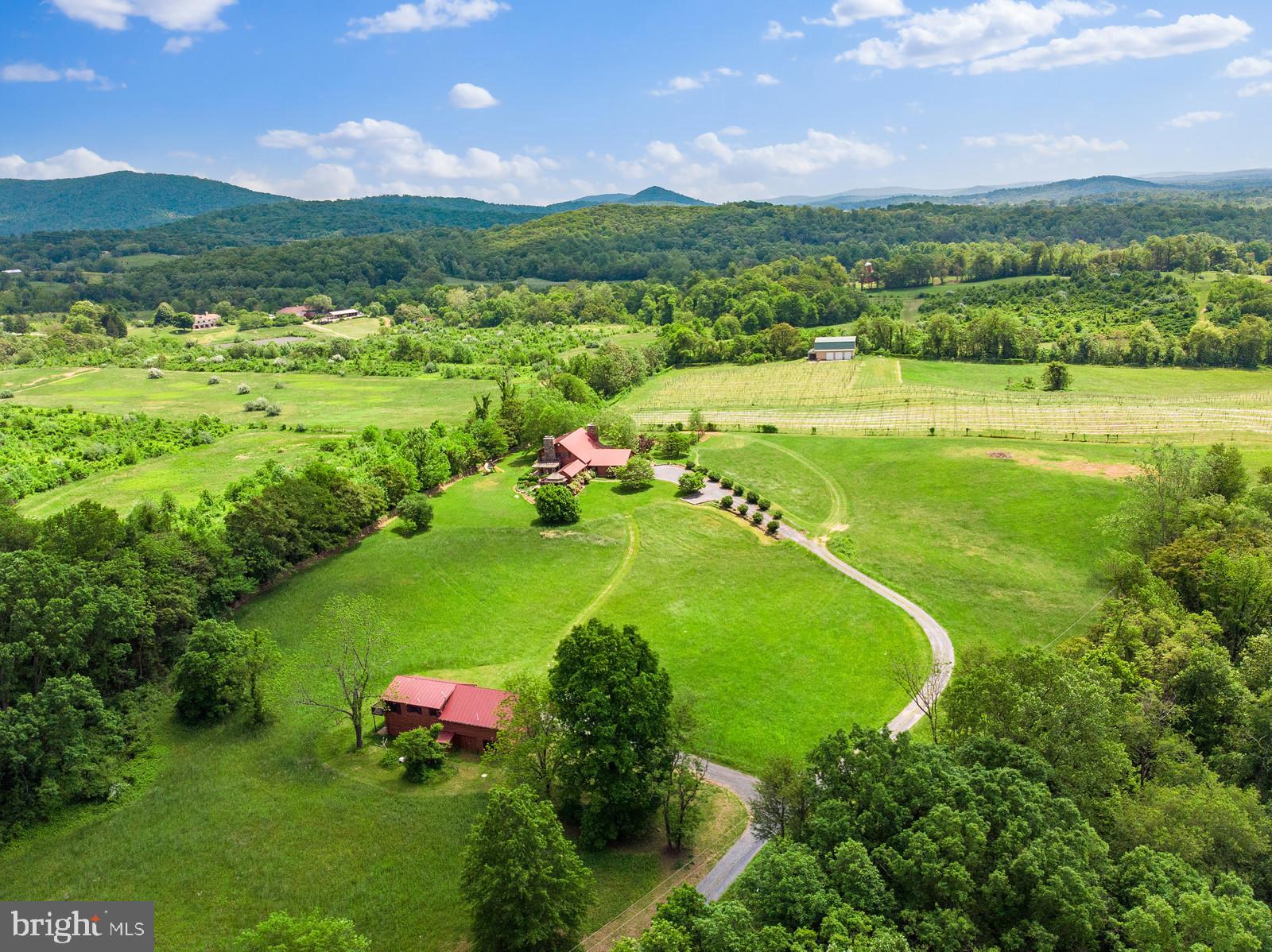 14249 Hume Road Hume, VA 22639 - Photo 5 of 48 a view of a lush green outdoor space with a swimming pool and mountains