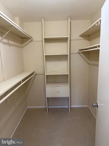a view of an empty walk in closet