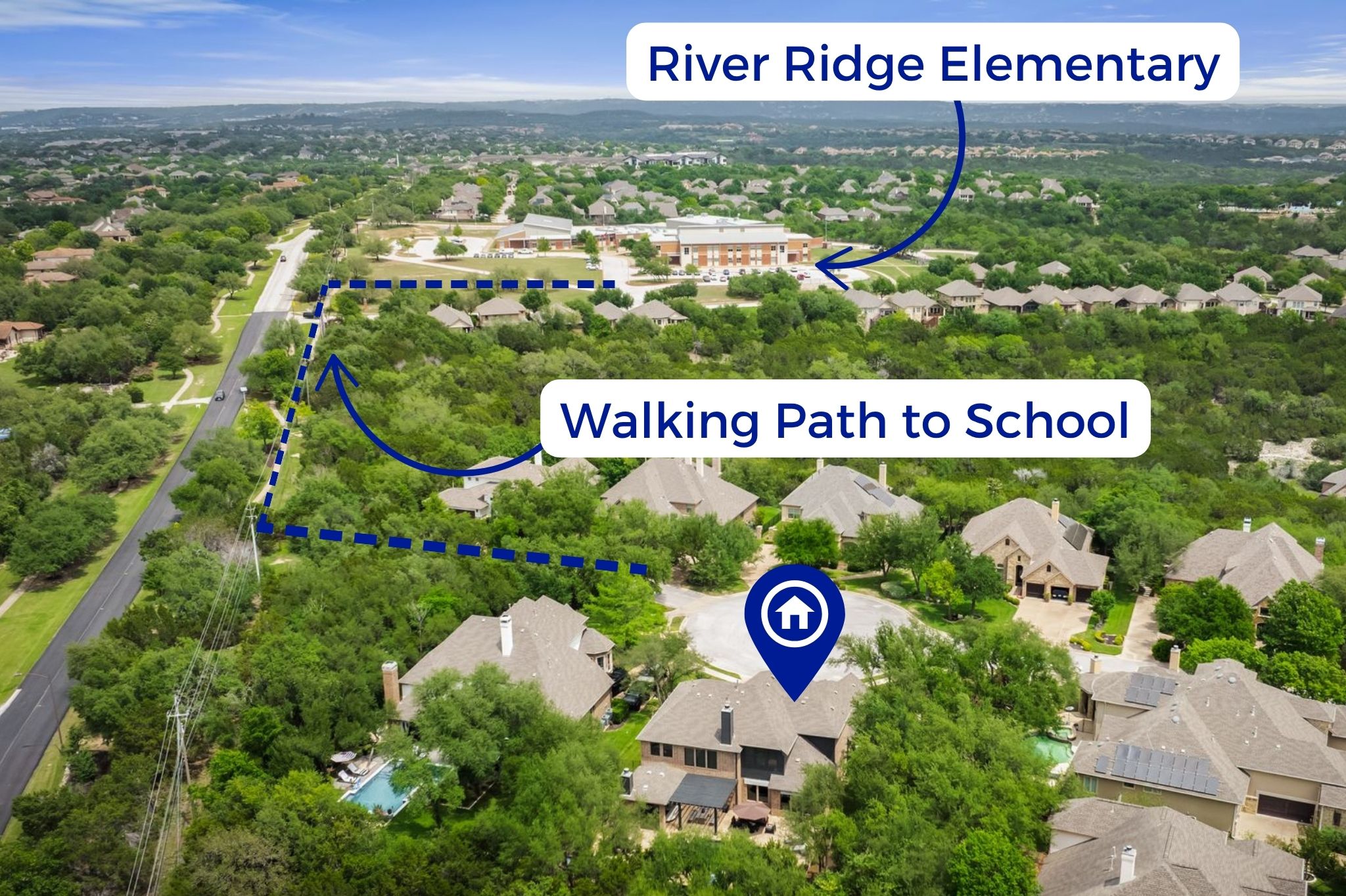 208 SANTALUZ Lane Austin, TX 78732 - Photo 40 of 40 Short walk to River Ridge on path or sidewalk, without crossing Quinlan