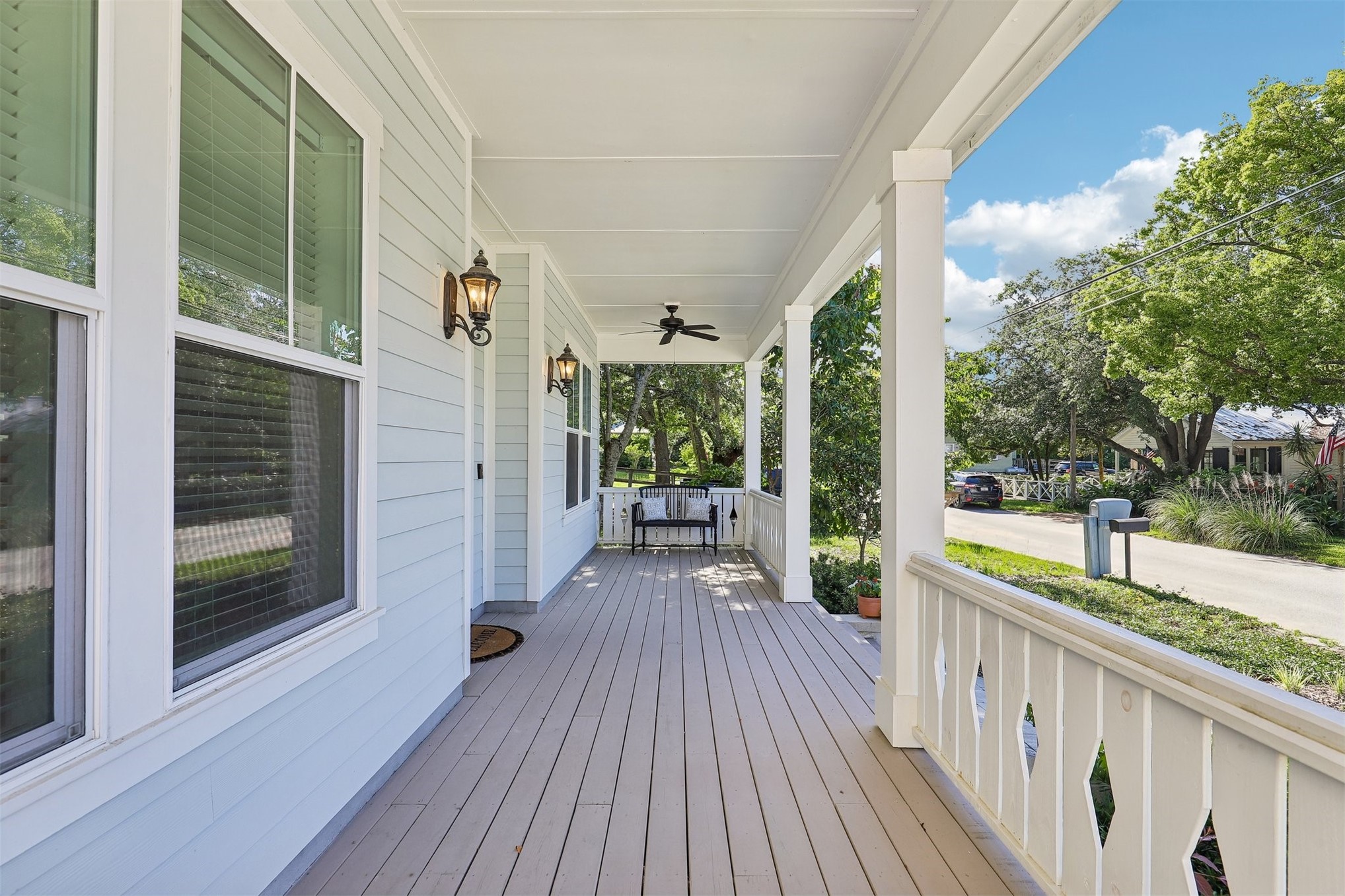 1012 White Street Fernandina Beach, FL 32034 - Photo 4 of 35 a view of a balcony with floor to ceiling windows with wooden floor