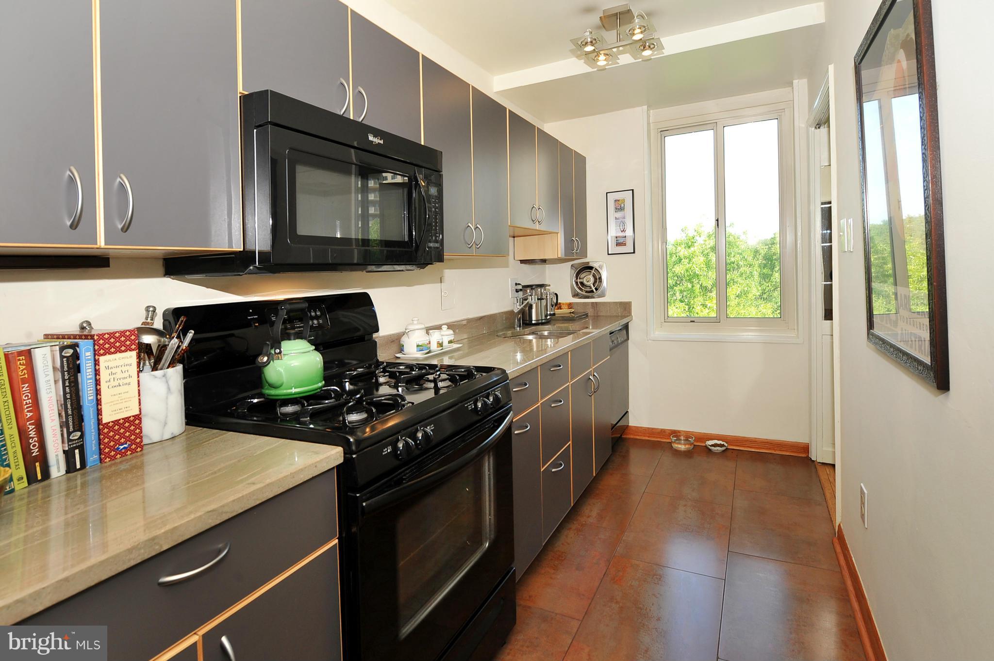 4000 Tunlaw Road Northwest, Unit 1026 Washington, DC 20007 - Photo 7 of 15 a kitchen with granite countertop a stove and a sink