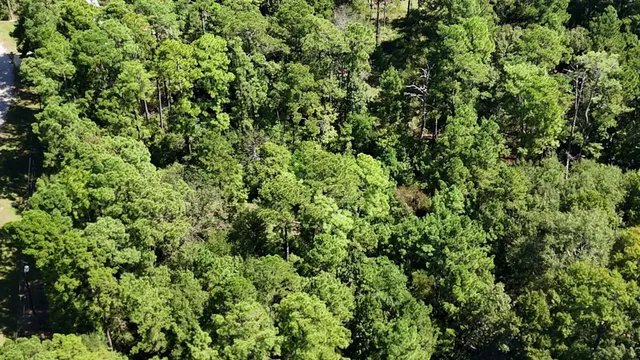 an aerial view of a houses with yard