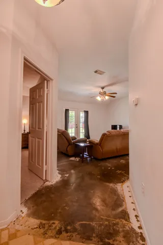 a living room with furniture