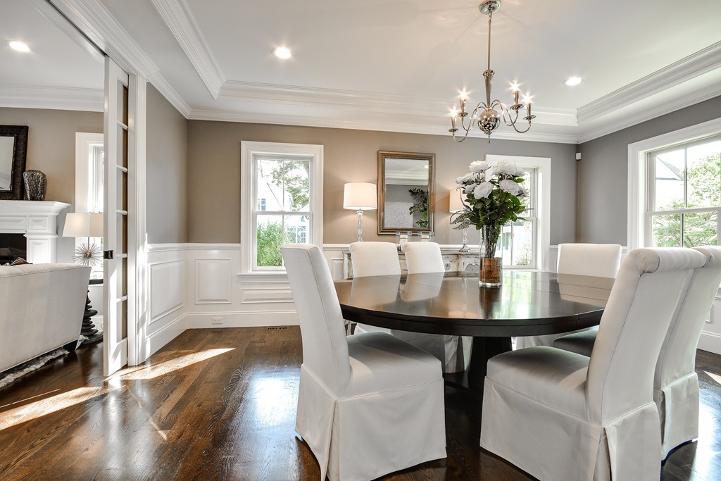 7 Bryn Mawr Road Wellesley, MA 02482 - Photo 6 of 30 a view of a dining room with furniture window and wooden floor