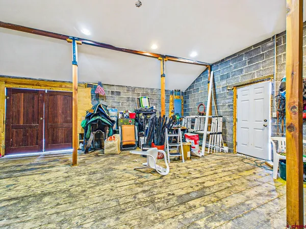 a room with gym equipment