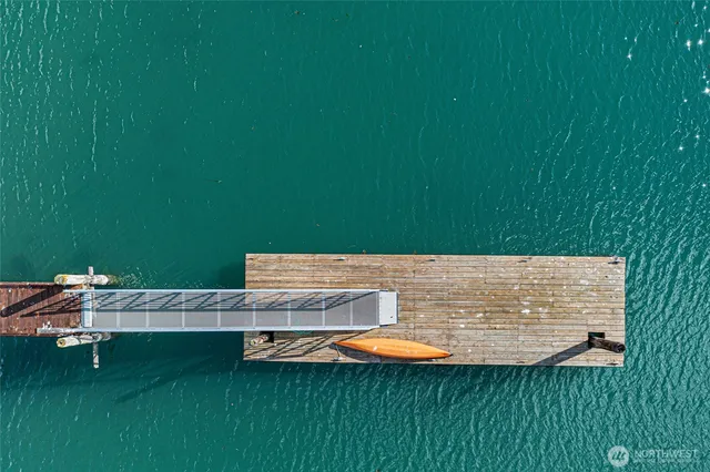 a view of a lake with a house