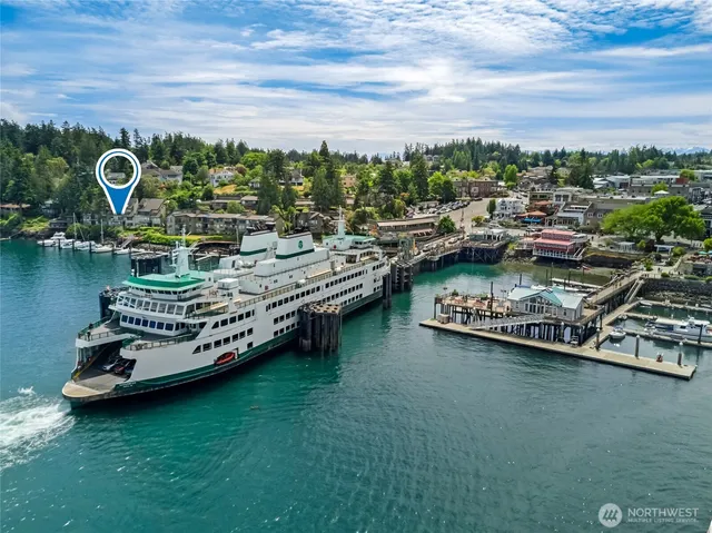 a view of a lake with a nearby beach