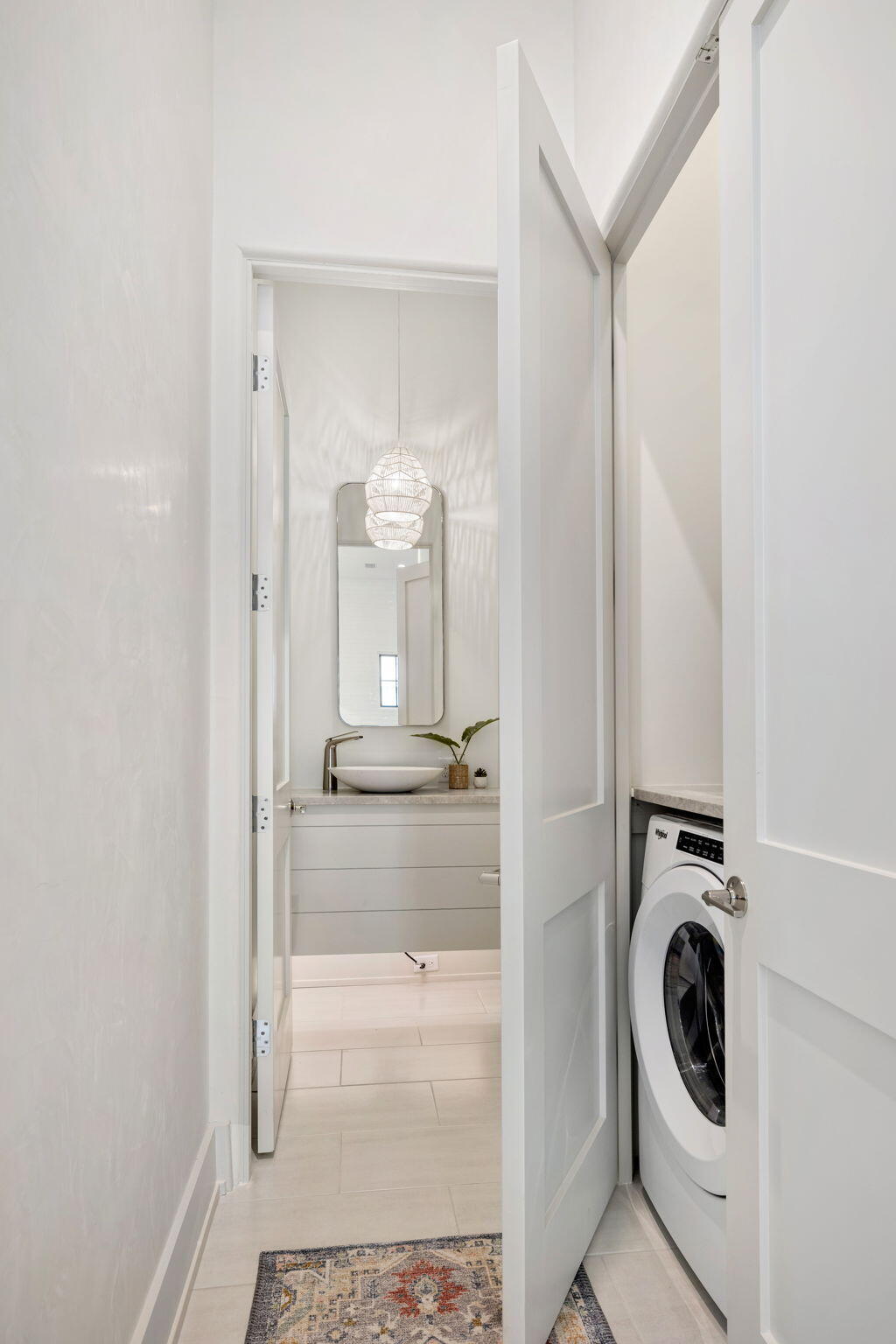 91 Grande Pointe Drive Inlet Beach, FL 32461 - Photo 22 of 51 a view of a bathroom with a washer and dryer