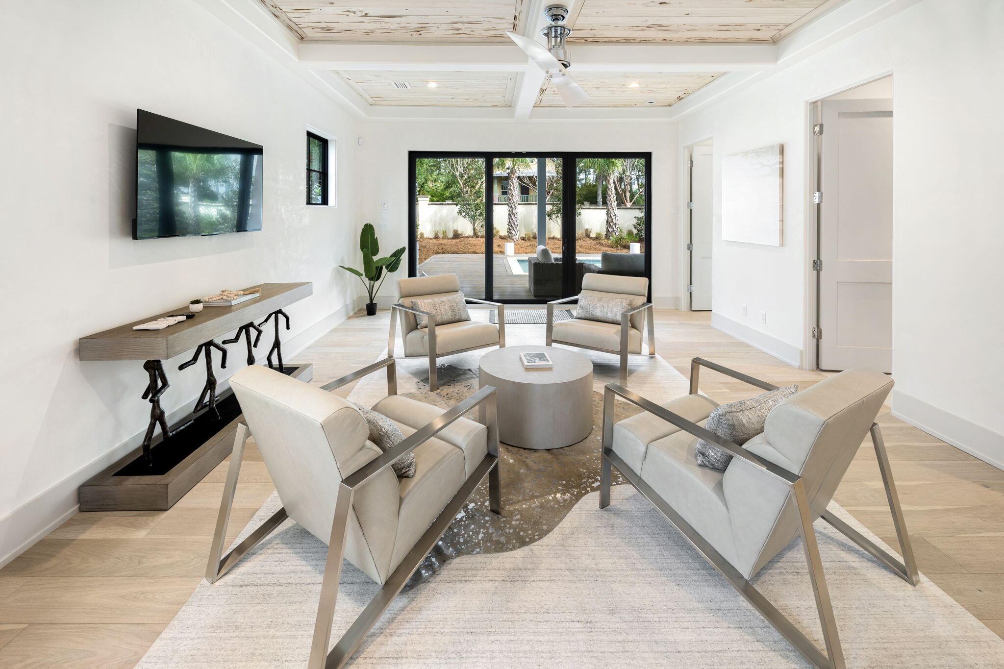91 Grande Pointe Drive Inlet Beach, FL 32461 - Photo 25 of 51 a living room with patio furniture and a flat screen tv