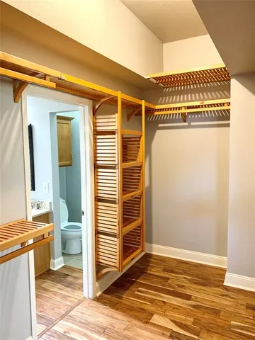 a view of a walk in closet