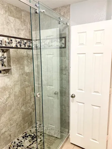 a bathroom with a shower