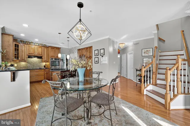 a view of a dining room and livingroom view