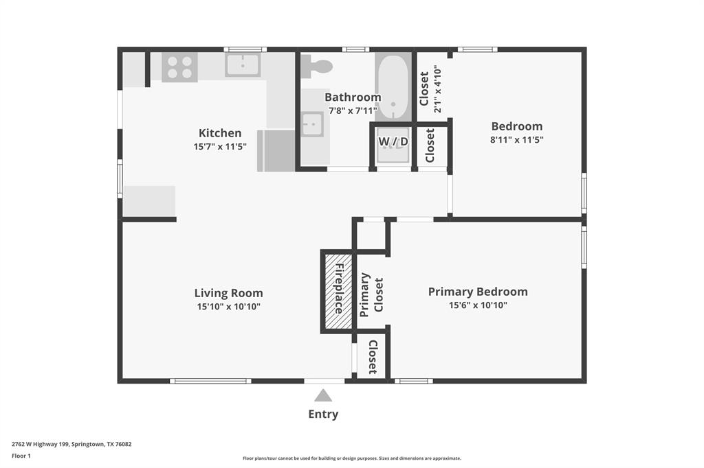 2762 West Highway 199 Springtown, TX 76082 - Photo 33 of 33 Floor Plan - FREE W/D, SS Fridge, Stove & Flat screen TV - This property qualifies for up to 1% credit from participated lenders. Please ask the listing agent for more details