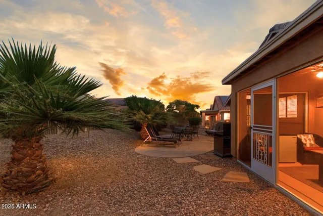 a view of outdoor space with seating area