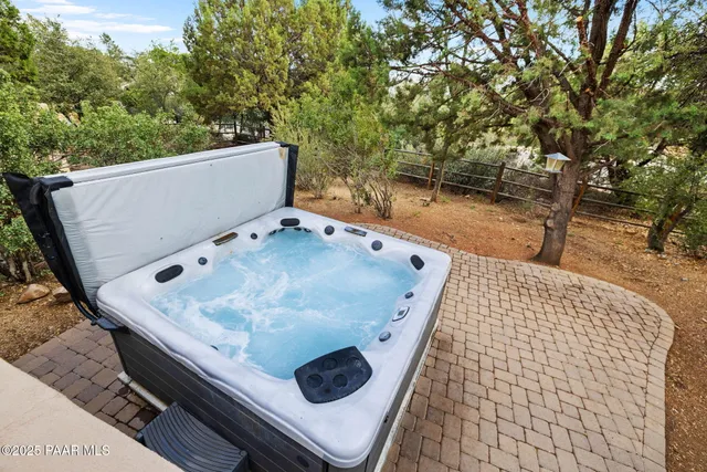 a view of swimming pool from a balcony