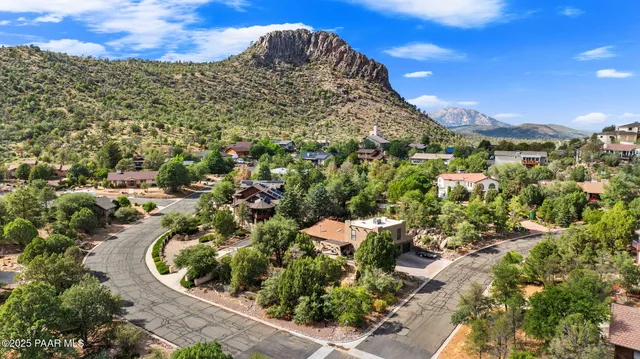 a view of city and mountain