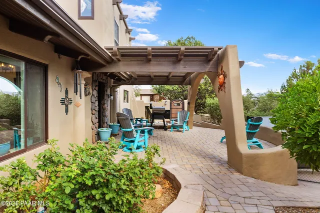 a view of a house with a patio