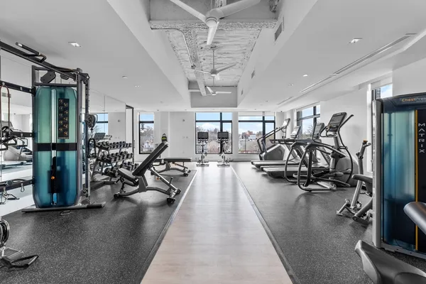 a view of a terrace with seating area