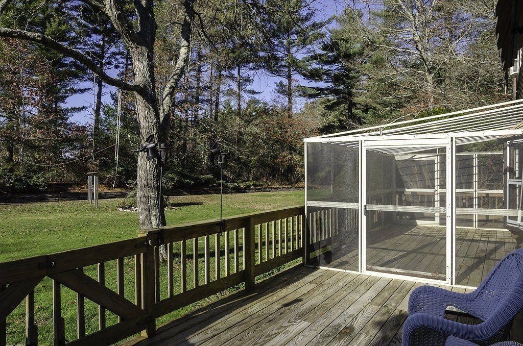 45 Sarah Sherman Road Rochester, MA 02770 - Photo 21 of 25 a view of a balcony with a yard
