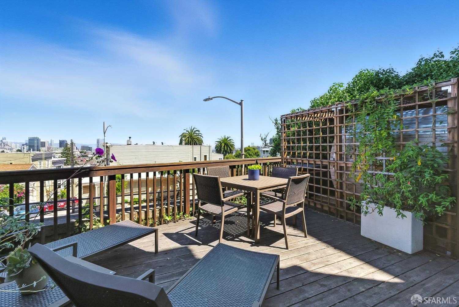 140 Divisadero Street, Unit 5 San Francisco, CA 94117 - Photo 27 of 32 a view of a balcony with wooden floor and outdoor seating