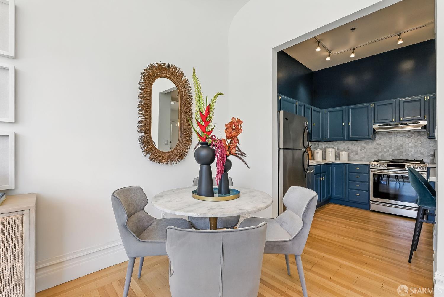 140 Divisadero Street, Unit 5 San Francisco, CA 94117 - Photo 9 of 32 a dining room with furniture and wooden floor