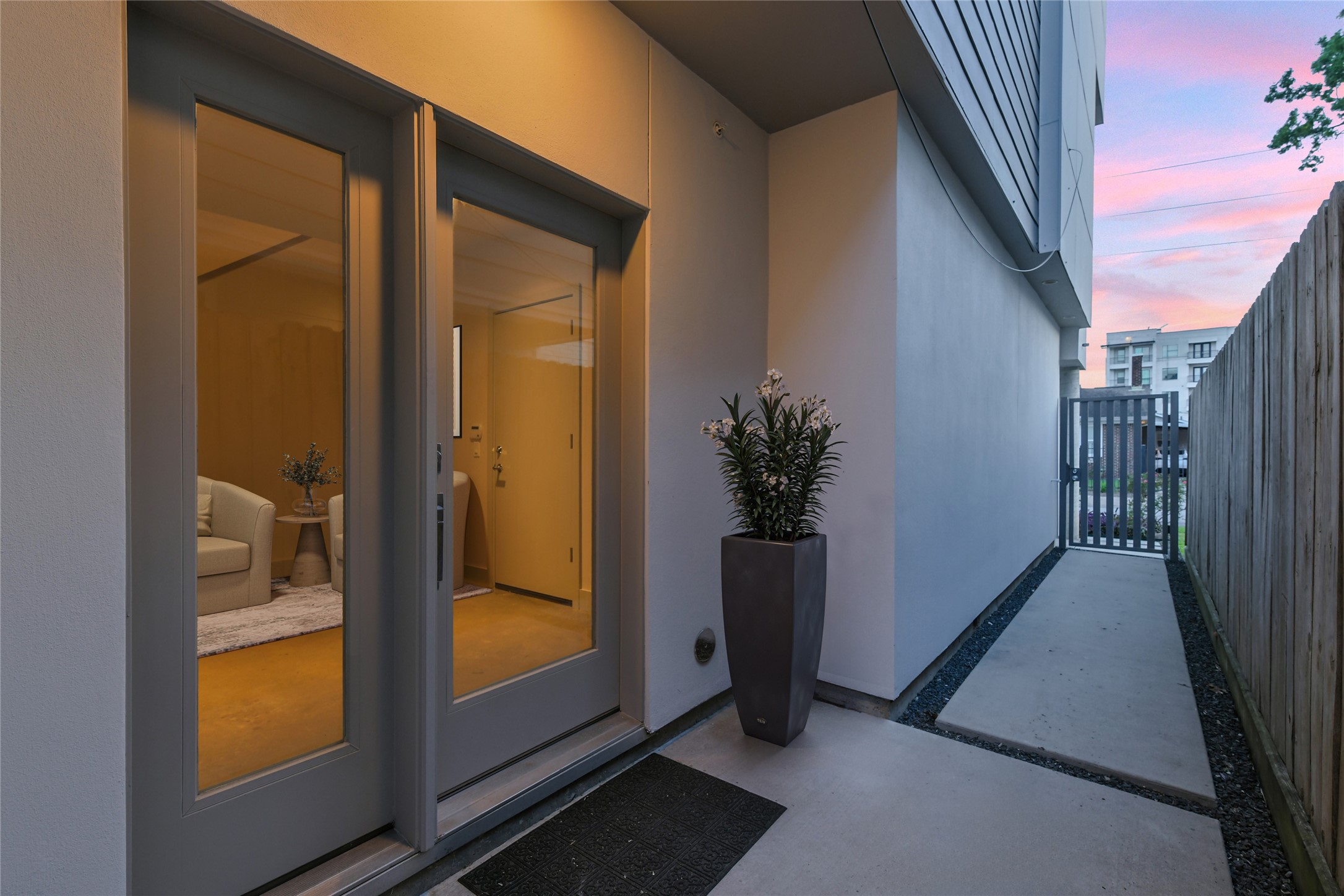 1509 Ruth Street Houston, TX 77004 - Photo 4 of 33 Charming and clean lined walkway welcomes you to the double glass front door. The wrought iron gate provides privacy.