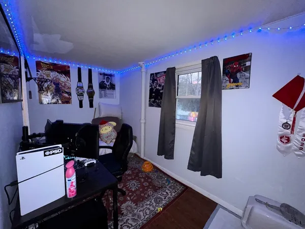 a room with furniture and cabinets