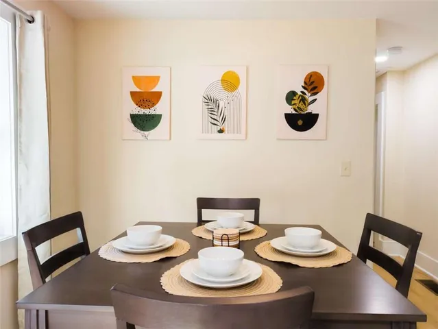 a table and a couple of flower pot