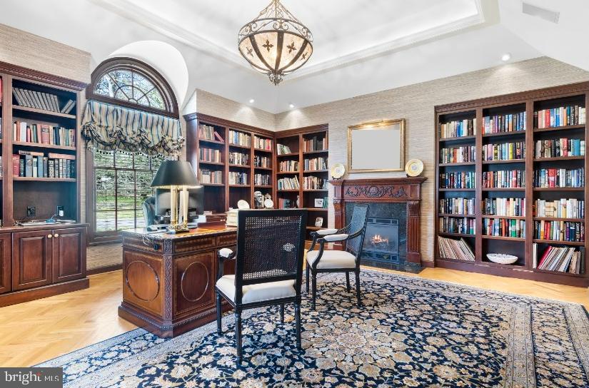 1345 Waverly Road Gladwyne, PA 19035 - Photo 21 of 51 Walls of bookshelves & 3rd fireplace
