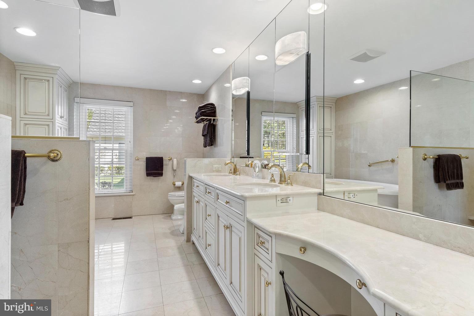 1345 Waverly Road Gladwyne, PA 19035 - Photo 26 of 51 En suite marble Primary Bathroom