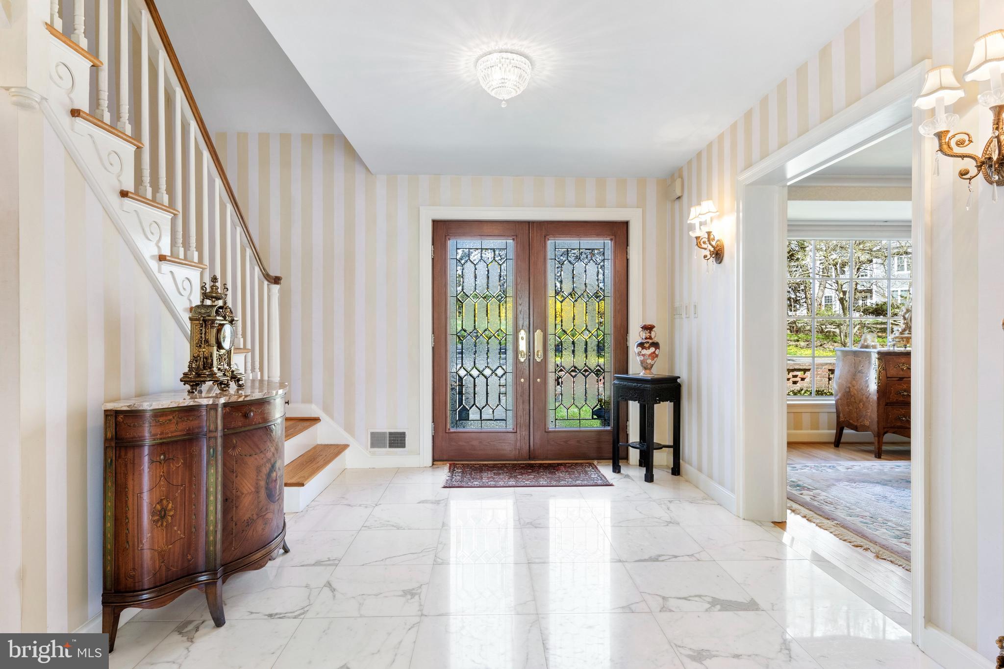 1345 Waverly Road Gladwyne, PA 19035 - Photo 6 of 51 Gracious marble Entrance Hall
