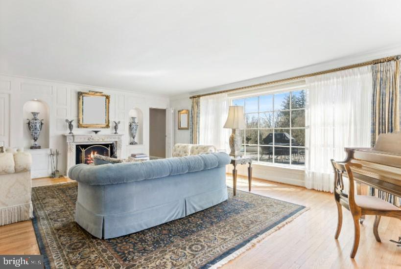 1345 Waverly Road Gladwyne, PA 19035 - Photo 9 of 51 Living Room with fireplace & built-ins