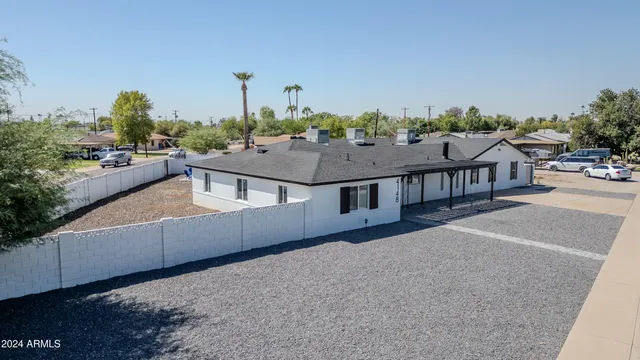 a front view of a house with windows