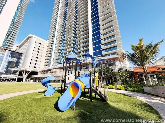 a view of a city with tall buildings