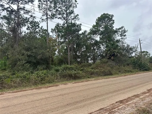 a view of a yard and mountain view