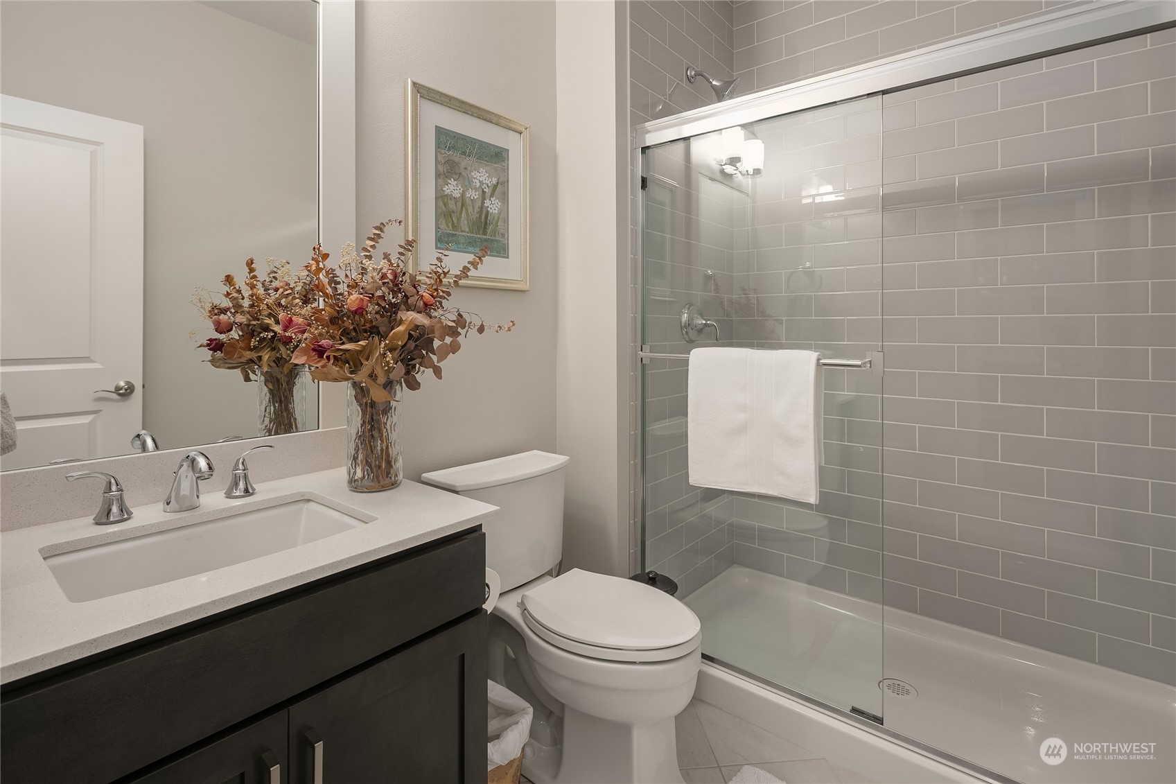 17221 93rd Place Northeast Bothell, WA 98011 - Photo 11 of 32 a bathroom with a sink a toilet and shower