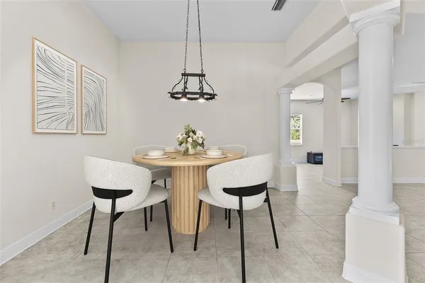 a view of a livingroom and dining room